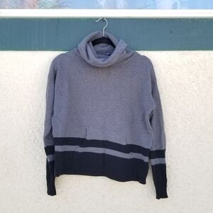 dakini gray and black turtleneck relaxed fit sweater wool blend medium